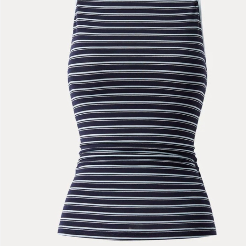 NWT OGL Striped Side Ruched Top - Picture 2 of 5